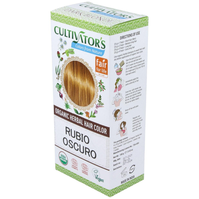 Rubio Oscuro Tinte Organico 100Gr. Ecocert