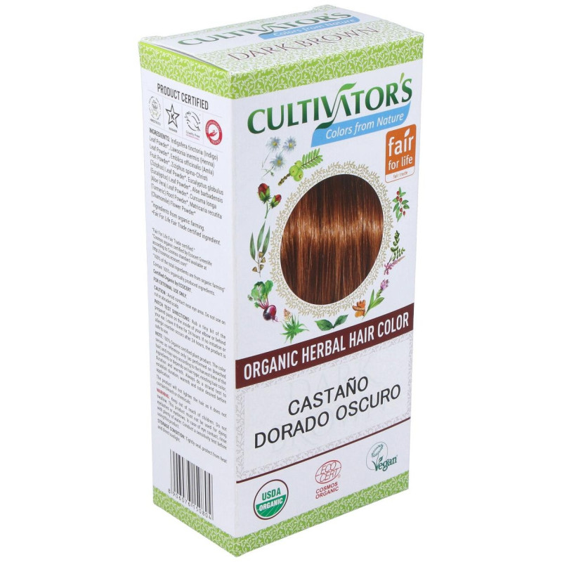 Castaño Dorado Oscuro Tinte Organico 100gr Ecocert - Cultivators