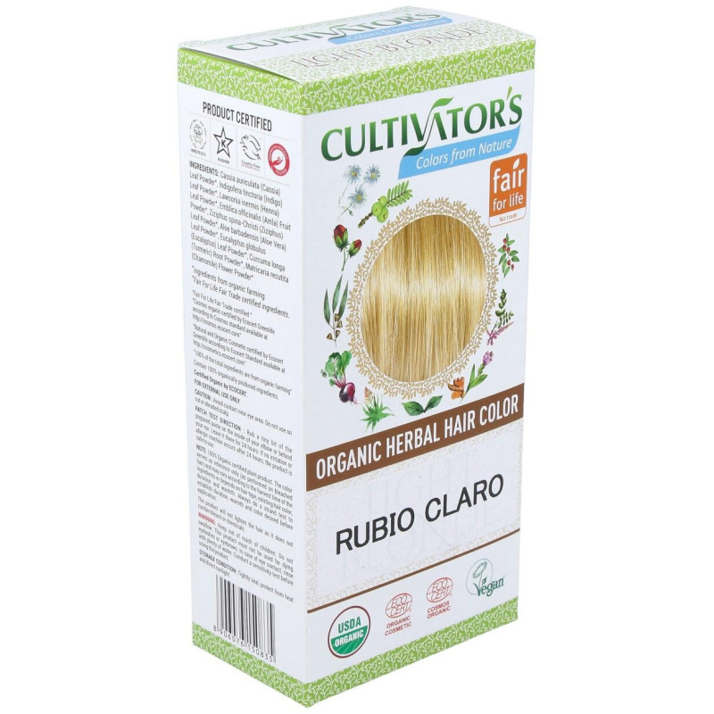 Rubio Claro Tinte Organico 100Gr. Ecocert