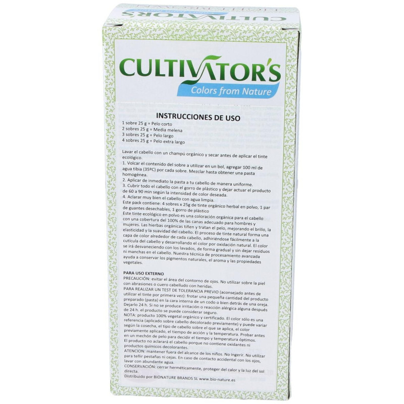 Castaño Dorado Claro Tinte Organico 100gr. Ecocert - Cultivators