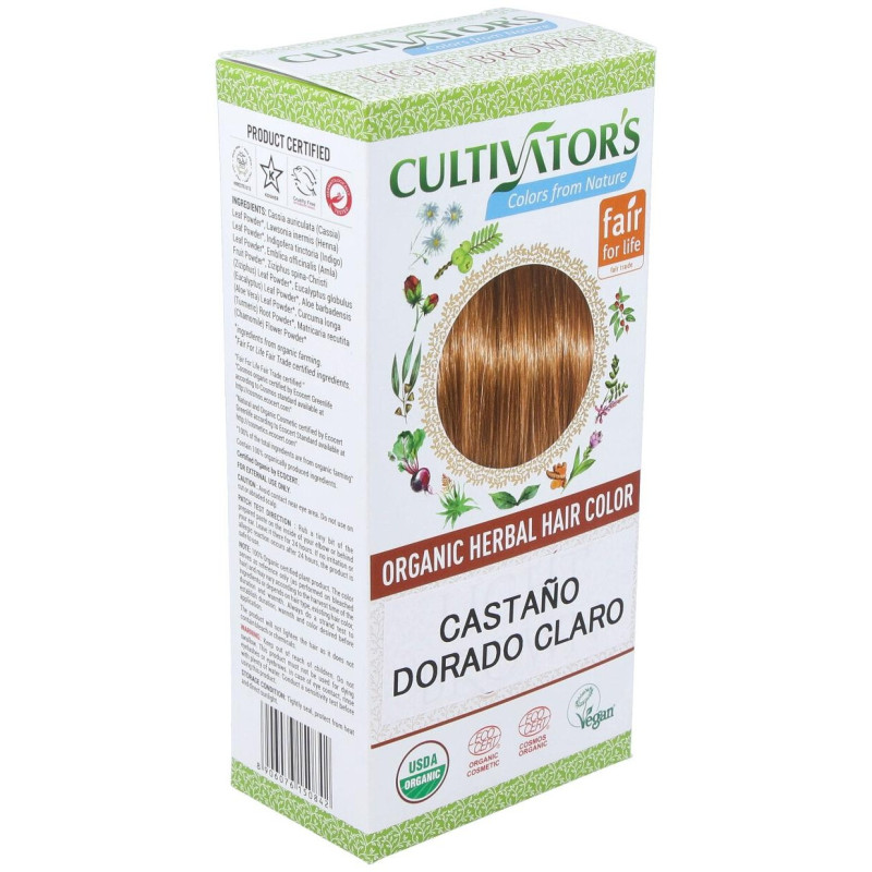 Castaño Dorado Claro Tinte Organico 100gr. Ecocert - Cultivators