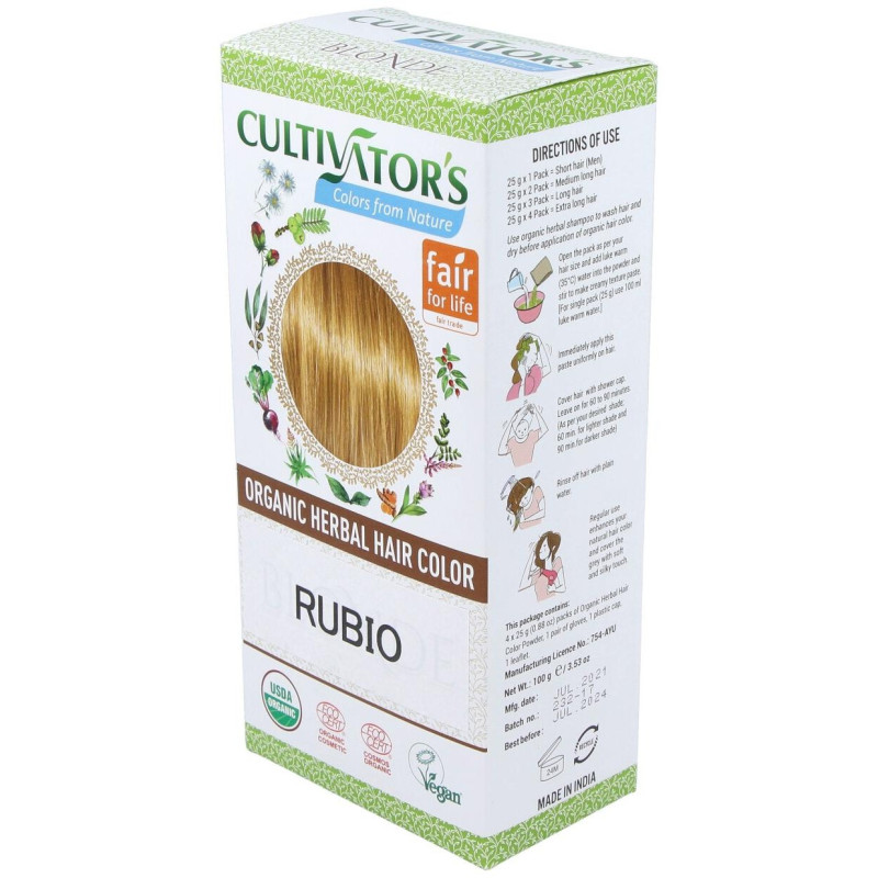 Rubio Tinte Organico 100Gr. Ecocert