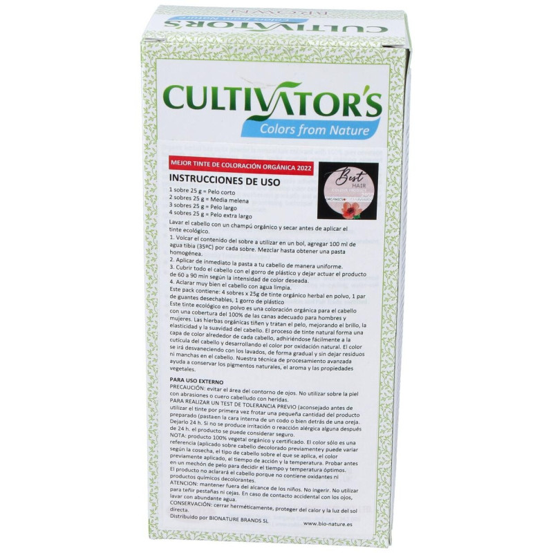 Castaño Dorado Tinte Organico 100Gr. Ecocert