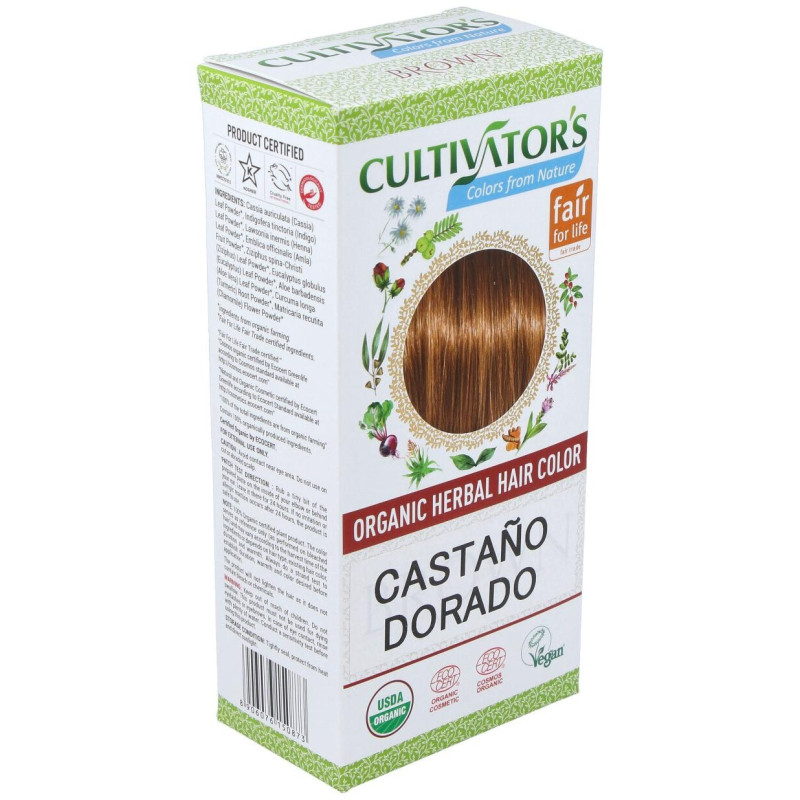 Castaño Dorado Tinte Organico 100Gr. Ecocert