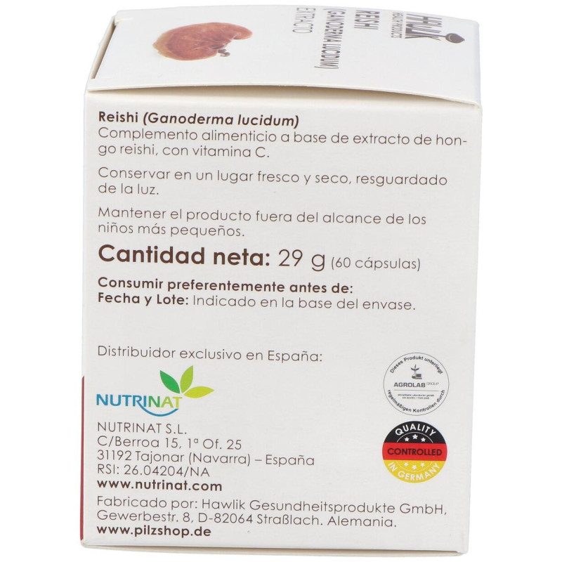 Reishi Extracto Puro 60Vcaps.