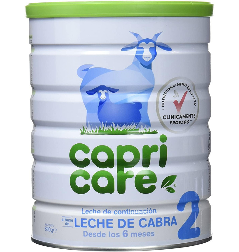 Capricare 2 Preparado Lactantes Desde 6ºmes - Leche de Cabra (1 Envase 800 g) - Bebeinnova