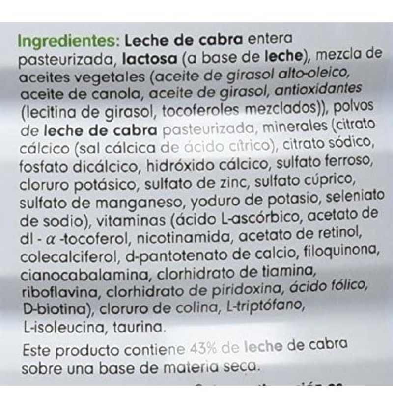 Capricare 2 Preparado Lactantes Desde 6ºmes - Leche de Cabra (1 Envase 800 g) - Bebeinnova