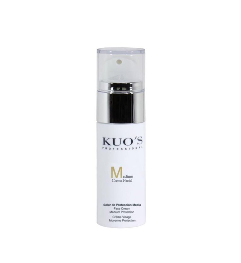 Crema Facial Solar Protección Media, 30 ml. - Kuo's