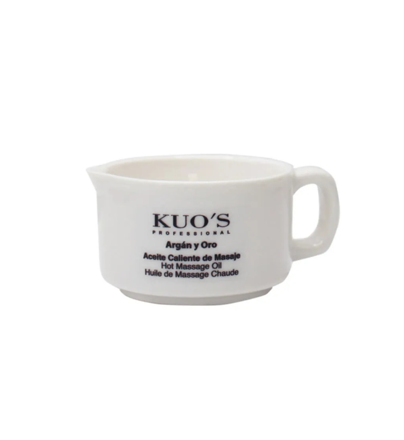 Vela Aceite Caliente De Masaje Argán y Oro, 85 g. - Kuo's