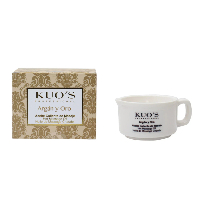 Vela Aceite Caliente De Masaje Argán y Oro, 85 g. - Kuo's