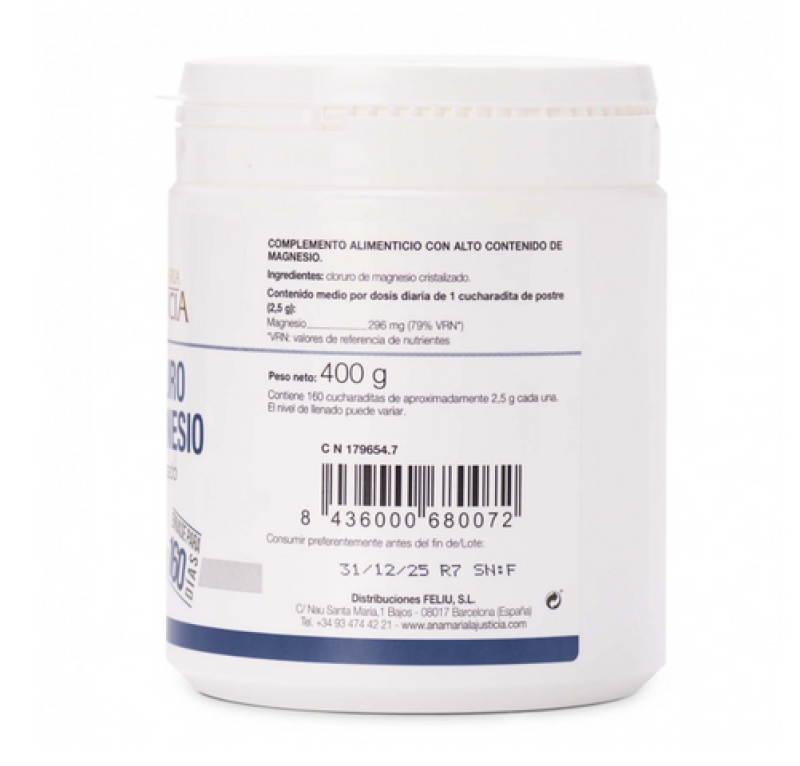 Cloruro De Magnesio Cristalizado, 400 g. - Ana Maria Lajusticia