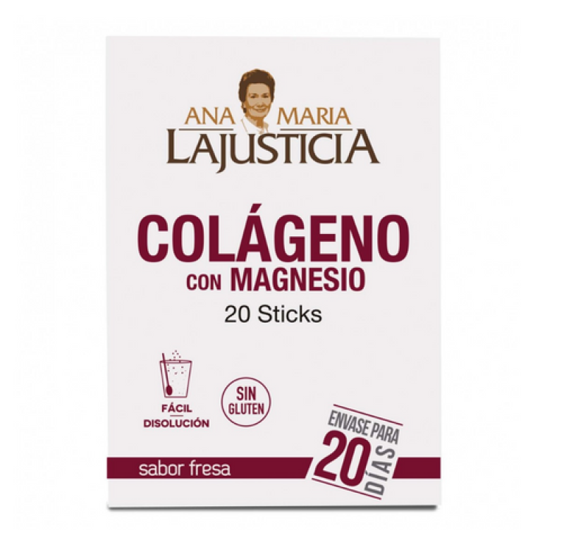 Colágeno Con Magnesio, 20 Sticks Sabor Fresa. - Ana Maria Lajusticia