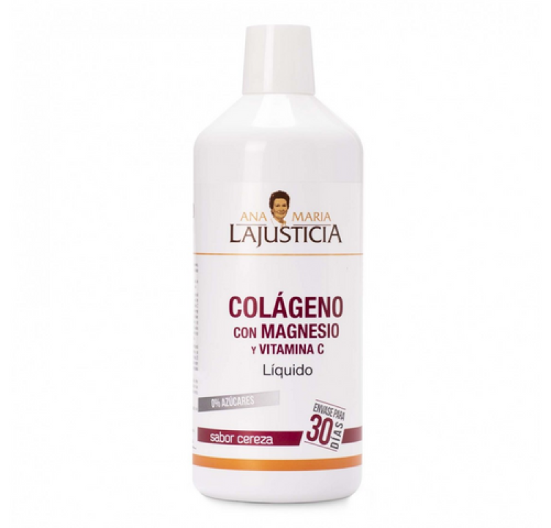 Colágeno Con Magnesio Y Vitamina C, Sabor Cereza, 1 L. - Ana Maria Lajusticia 