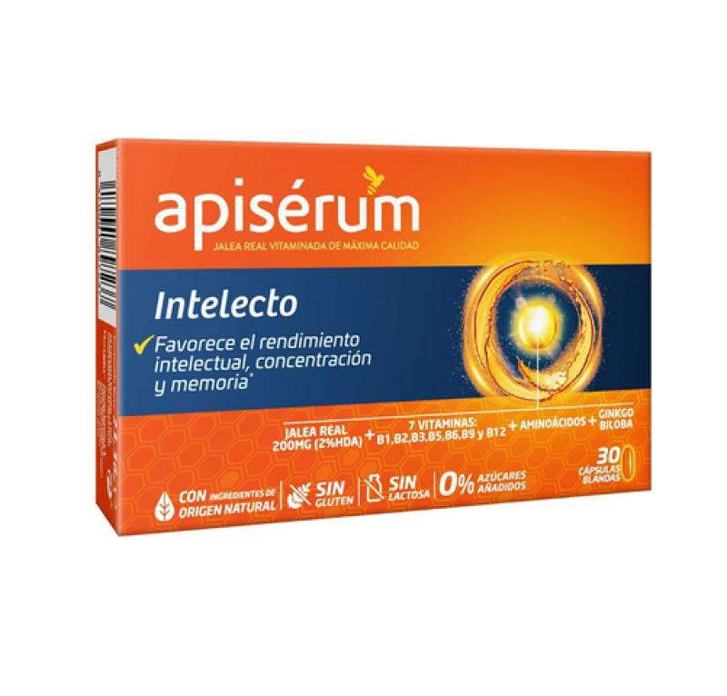Apiserum Intelecto y Memoria, 30 Caps Blandas. - Perrigo