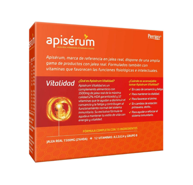 Apiserum Vitalidad, 18 Viales. - Perrigo
