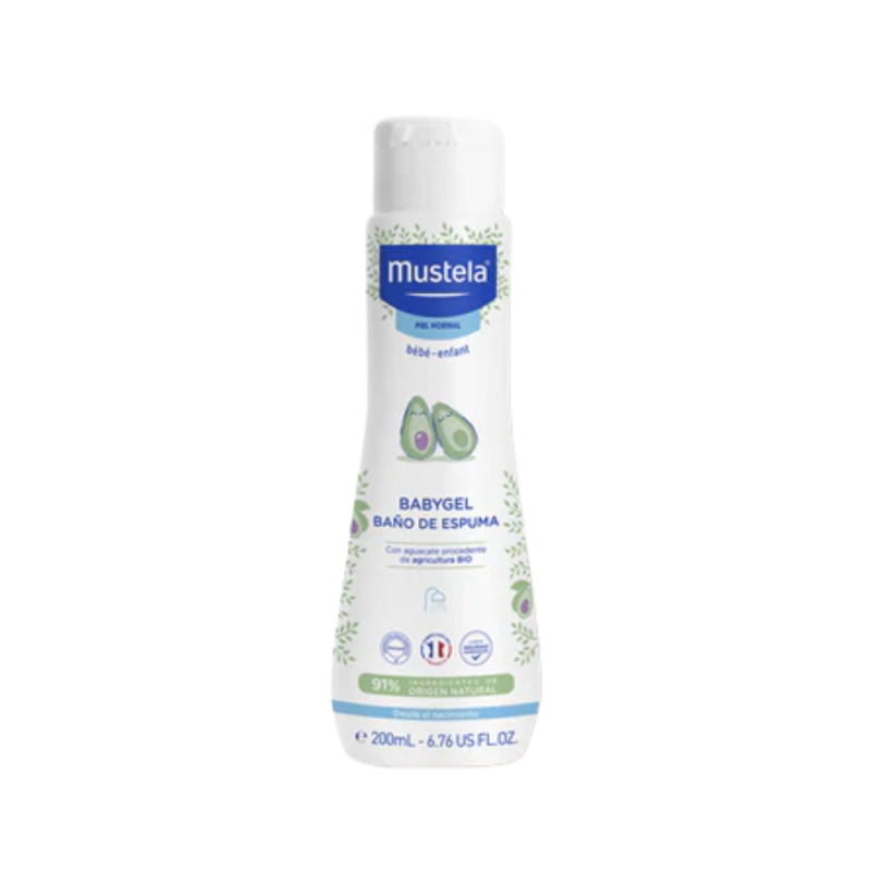 Babygel Baño de Espuma con Aguacate Bio, 200 ml. - Mustela