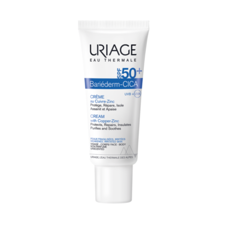 Bariéderm CICA Crema con Cu-Zn SPF50+, 40 ml. - Uriage