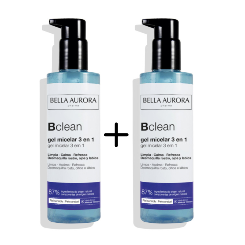 Pack Bclean Gel Micelar 3 en 1, 200 + 200 ml. - Bella Aurora