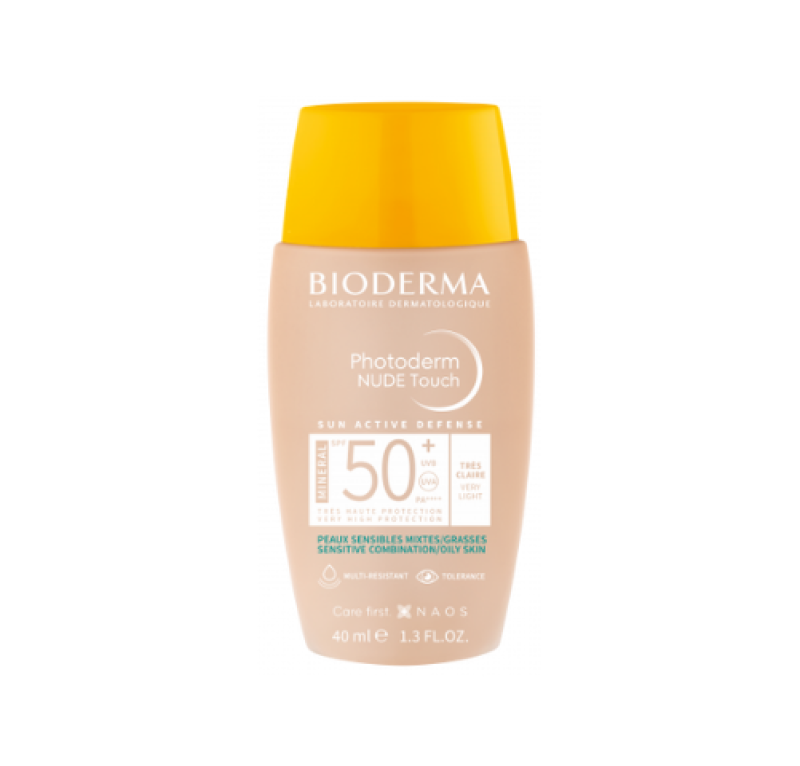 Photoderm NUDE Touch SPF 50+ Tono Muy Claro, 40 ml. - Bioderma