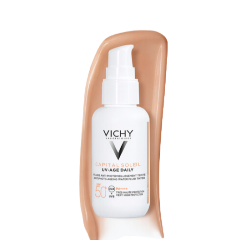 Capital Soleil Uv-Age Daily Color, Tono Claro, SPF 50+ 40 ml. - Vichy