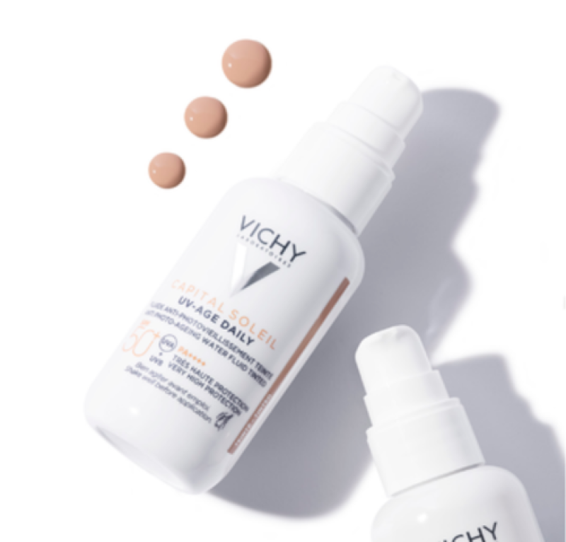 Capital Soleil Uv-Age Daily Color, Tono Claro, SPF 50+ 40 ml. - Vichy