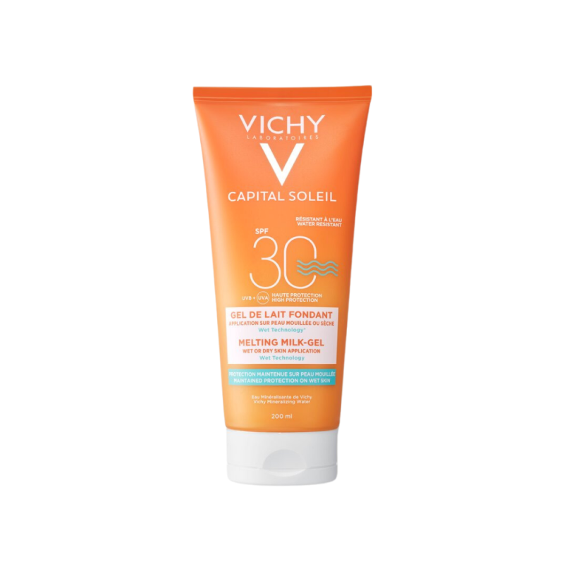 Capital Soleil Gel Leche Wet Skin SPF30, 200 ml. - Vichy 