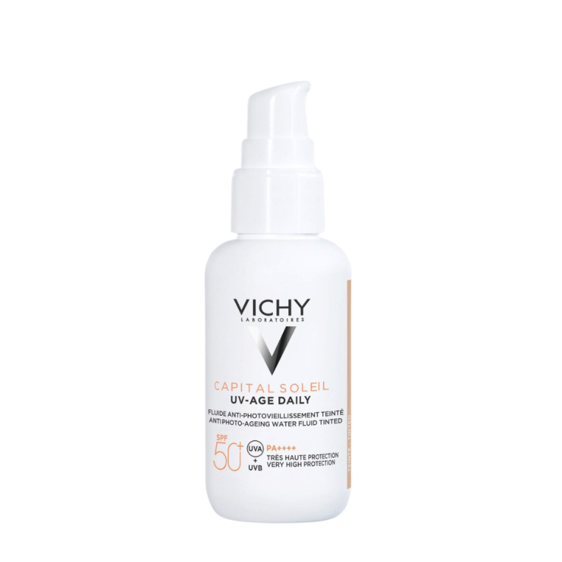 Capital Soleil Uv-Age Daily Color, Tono Claro, SPF 50+ 40 ml. - Vichy
