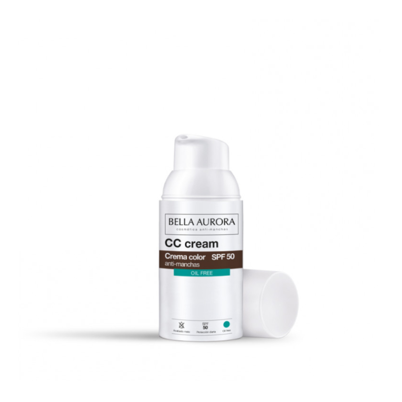 Cc Crema Color Anti - Manchas Spf 50+ Oil Free, 30 ml - Bella Aurora Labs
