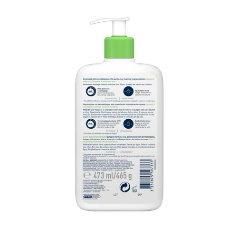 Limpiador Hidratante, 437 ml. - CeraVe