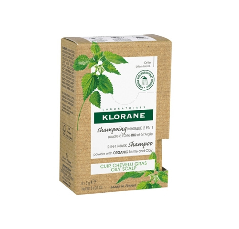 Champú Mascarilla en Polvo a la Ortiga BIO, 8 x 3 g. - Klorane