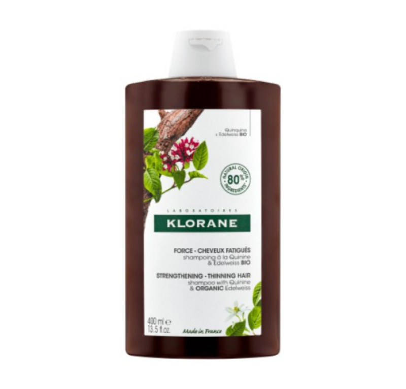 Duplo Champú a la Quinina y Edelweiss BIO, 400 ml. + 400 ml - Klorane