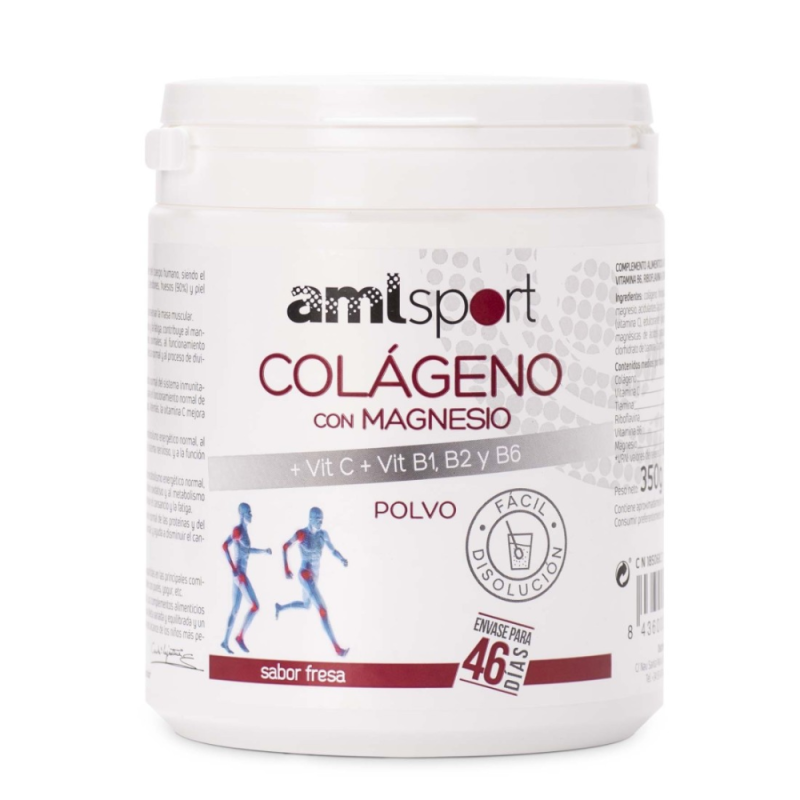Colageno Con Magnesio + Vit C + Vit B1, B2 Y B6 Polvo Sabor Fresa, 350 g. - Ana Maria Lajusticia