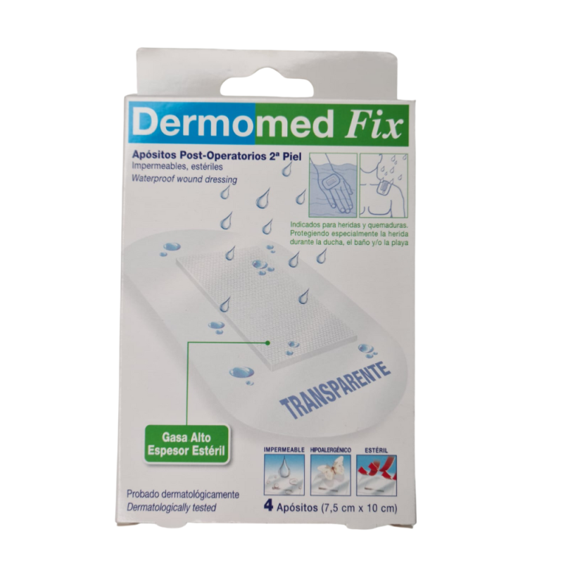 Dermomed Fix Segunda Piel - Aposito Esteril (4 Unidades 10 cm X 7,5 Cm) - Uriach-aquilea Otc S.l