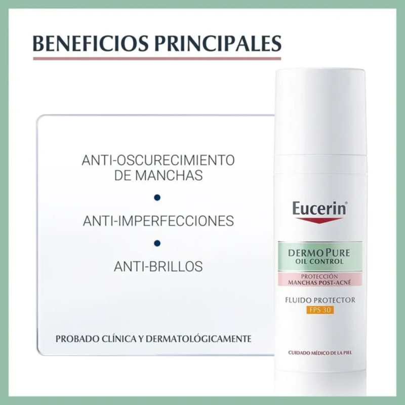 DermoPure Oil Control Fluido Protector FPS 30, 50 ml. - Eucerin
