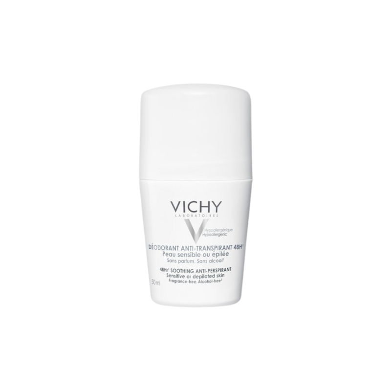 Desodorante Roll-on Antitranspirante 48 Horas Piel Sensible, 50 ml.- Vichy