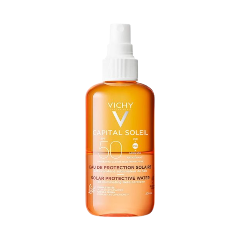 Capital Soleil Agua Solar Luminosidad SPF50, 200 ml. - Vichy