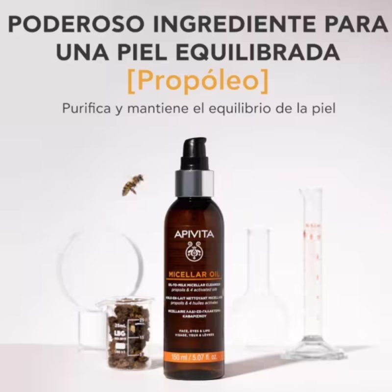 Aceite en Leche Micelar Limpiador - Rostro, ojos y labios, 150 ml. - Apivita