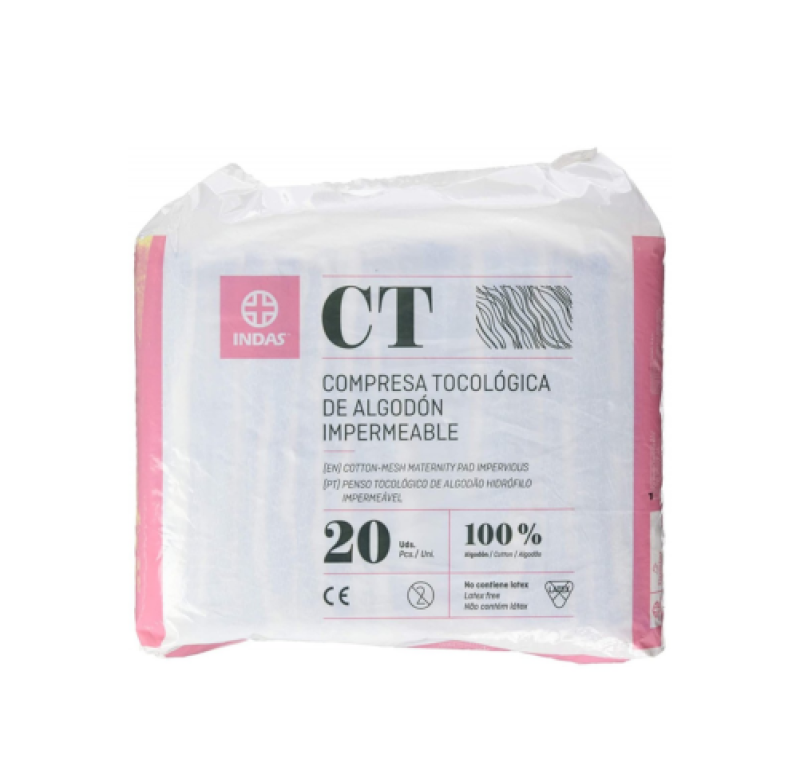 Compresas Higienicas Femeninas Maternity Algodon, 20u. - Indas - Industrias Beter Sa