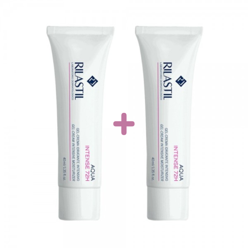 Duplo Aqua Gel Crema Intense 72 h, 40 ml. + 40 ml. - Rilastil