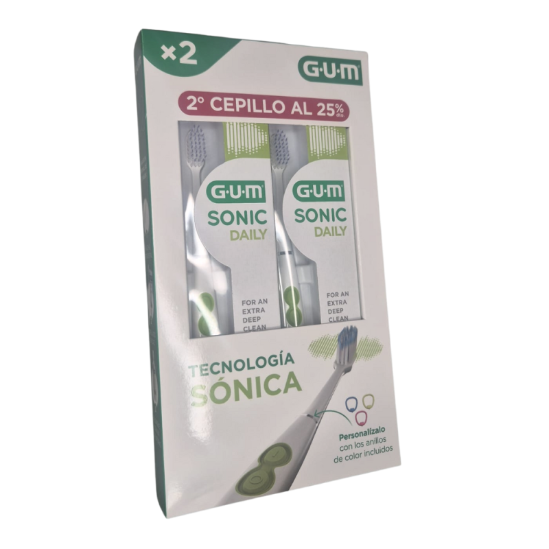GUM Duplo Sonic Daily Cepillo De Dientes Sónico Blanco  - Sunstar