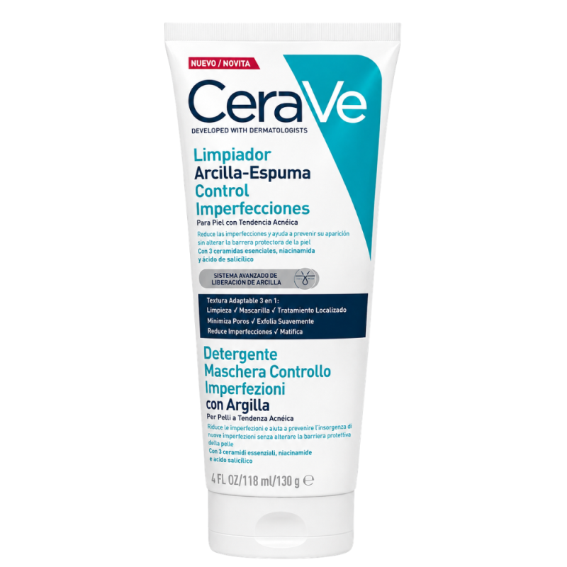 Arcilla Espumosa Limpiadora Anti-Imperfecciones, 118 ml.- CeraVe