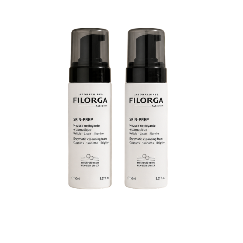 Duplo Skin-Prep Espuma Limpiadora Enzimática, 150 ml + 150 ml. -Filorga