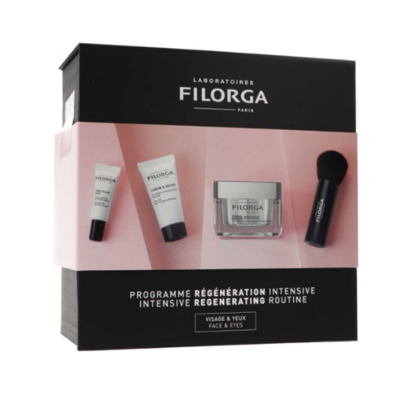 Cofre NCEF-Reverse (50 ml) + Scrub & Detox ( 15 ml) + Time-Filler Eyes (4 ml) + Brocha Maquillaje, Edición Limitada. - Filorga