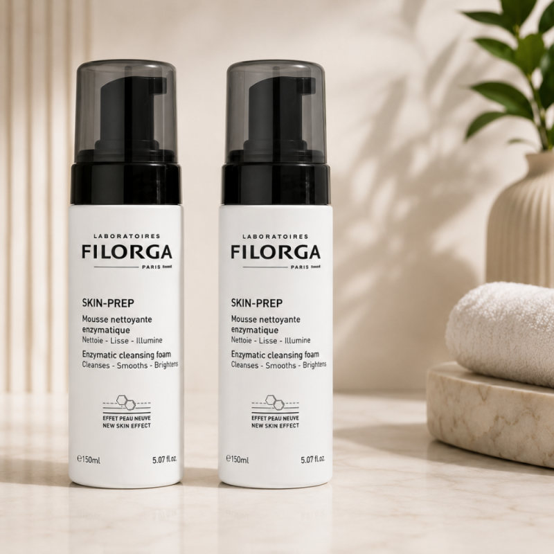 Duplo Skin-Prep Espuma Limpiadora Enzimática, 150 ml + 150 ml. -Filorga