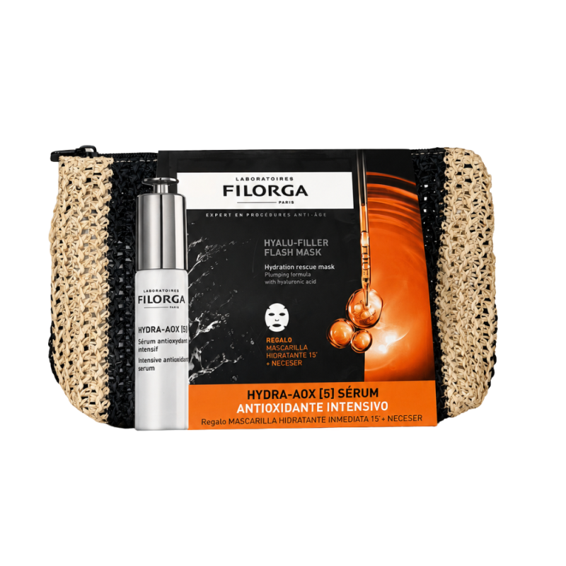 Pack Filorga Neceser Hydra AOX Serum 30ml + Hyalu Filler Flash Mask de Regalo. -Filorga
