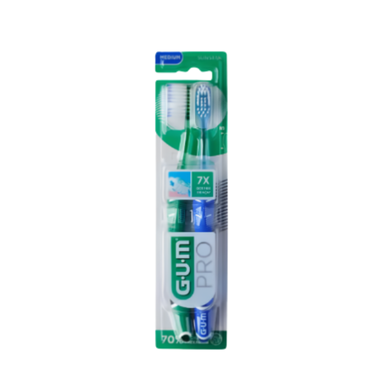 GUM Pro Duo de Cepillos de Dientes, Dureza Media, 2 ud. - Sunstar