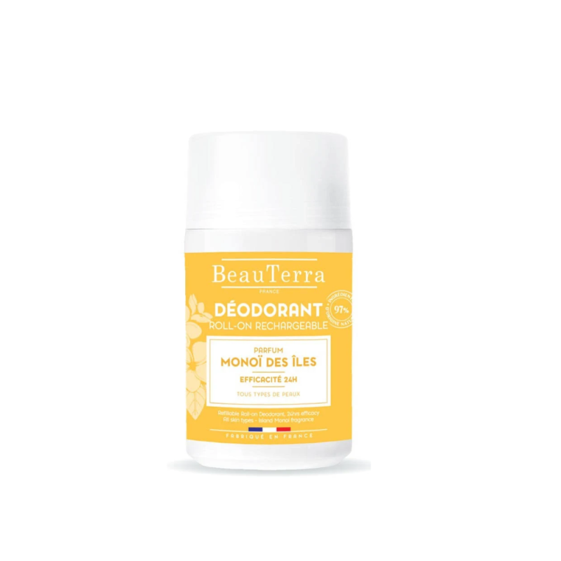 Desodorante Roll-on Recargable Aroma Monoi de las Islas,50 ml. - Beauterra