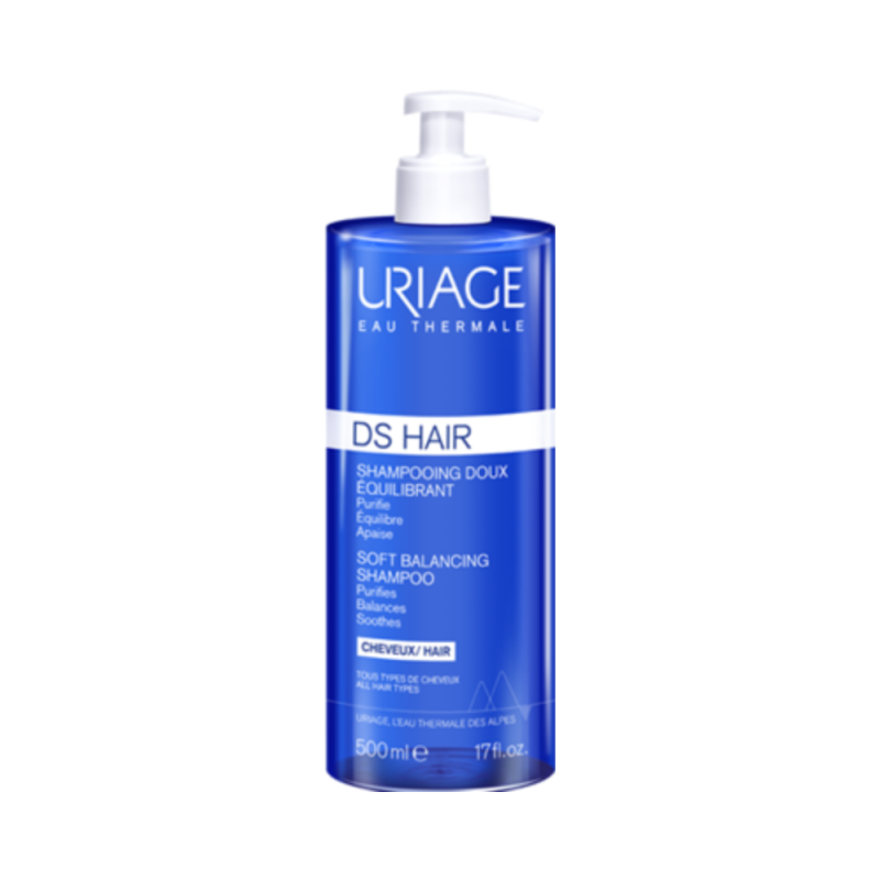 DS Hair Champú Suave Regulador, 500 ml. - Uriage