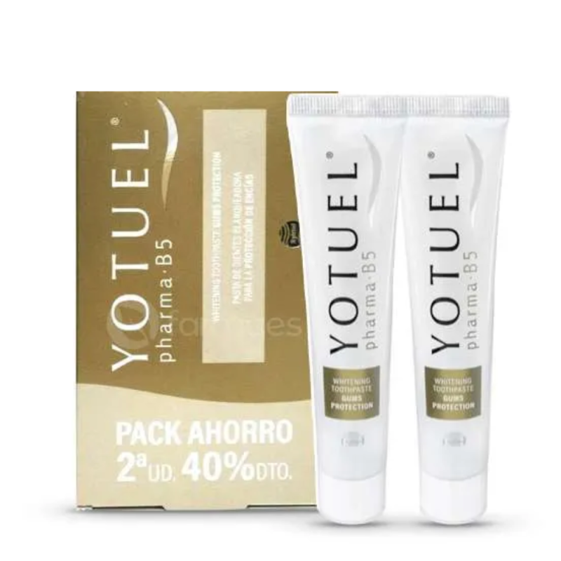 Duplo Yotuel Pharma B5, Sabor Snowmint, Dentífrico Blanqueador, 50 ml + 50 ml.- Cantabria Labs