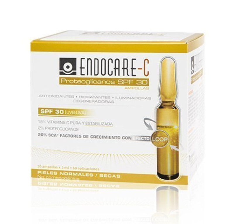 Endocare-C Proteoglicanos SPF30 (UVB-UVA), 30 Ampollas x 2 ml. - Cantabria Labs